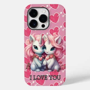 Cute Baby Unicorns Cpuple for Valentine's Day Gift Case-Mate iPhone 14 Pro Case