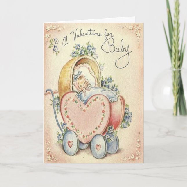 Cute Baby Vintage Valentine's Day Card (Front)