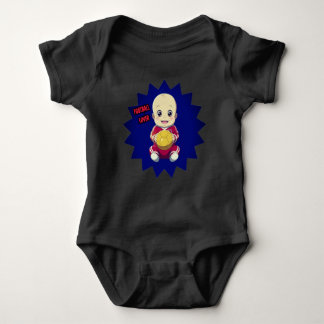 Cute baby wearing football player outfit bodysuit