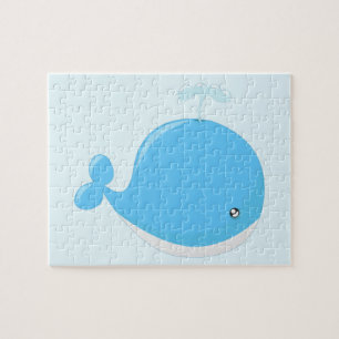Cute baby whale kawaii cartoon kids jigsaw puzzle