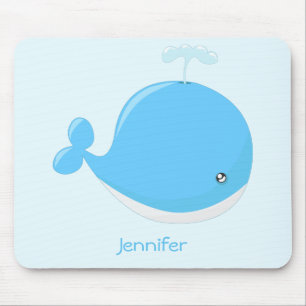 Cute baby whale kawaii cartoon kids mouse pad