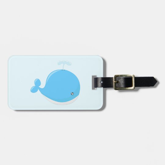 Cute baby whale kawaii cartoon luggage tag