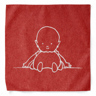 Cute Baby with Red Paper Background Bandana