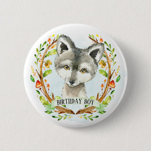 Cute Baby Wolf 2 Inch Round Button