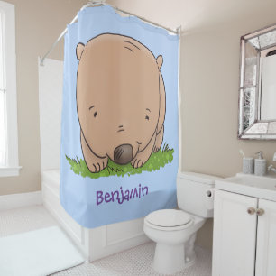 Cute baby wombat cartoon illustration
