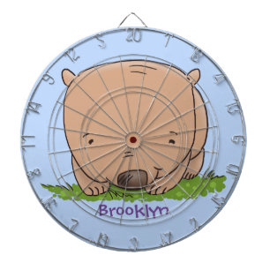 Cute baby wombat cartoon illustration dartboard