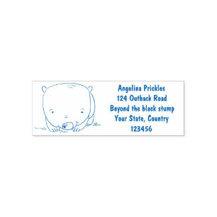 Cute baby wombat cartoon illustration self-inking stamp