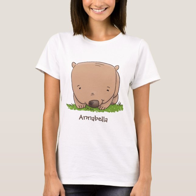 Cute baby wombat cartoon illustration T-Shirt (Front)