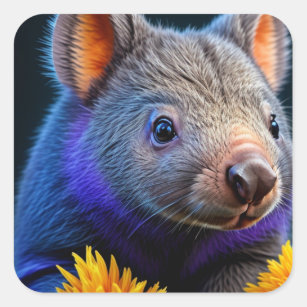 Cute Baby Wombat Square Sticker