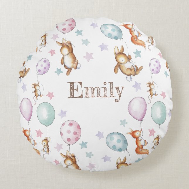 Cute Baby Woodland animal cushion (Front)