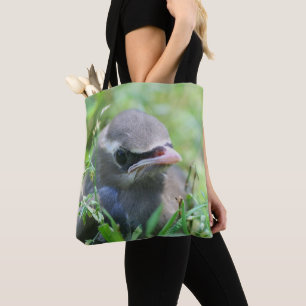 Cute Baby Yellow Cedar Waxwing Bird  Tote Bag