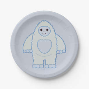 Cute Baby Yeti Paper Plate