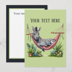 Cute baby zebra add message card