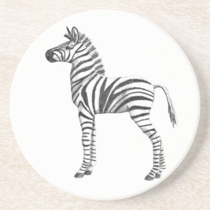 Cute Baby Zebra Drawing Coaster
