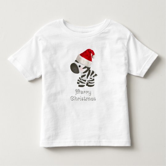 Cute Baby Zebra in Santa Hat Toddler T-shirt