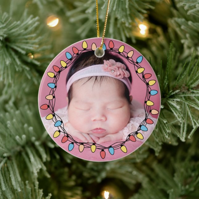 Cute baby's first christmas ceramic ornament (Tree)