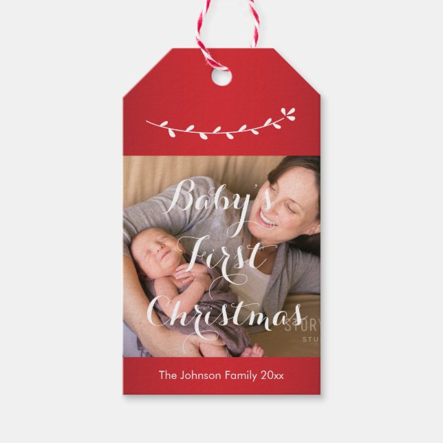 Cute Baby's First Christmas Gift Tags (Front)