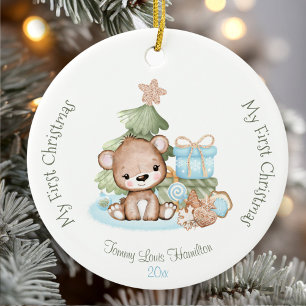 Cute Baby's First Christmas Ornament Ceramic