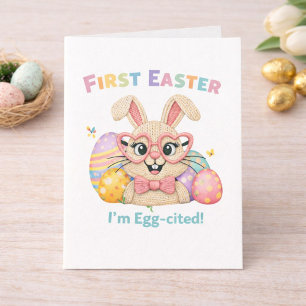 Cute Baby's First Easter Egg-cited Bunny Card