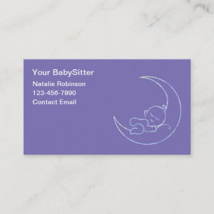 Cute Babysitter Simple Business Cards