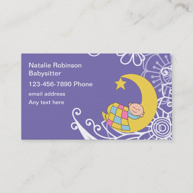 Cute Babysitter Thème Carte de visite Design (Devant)