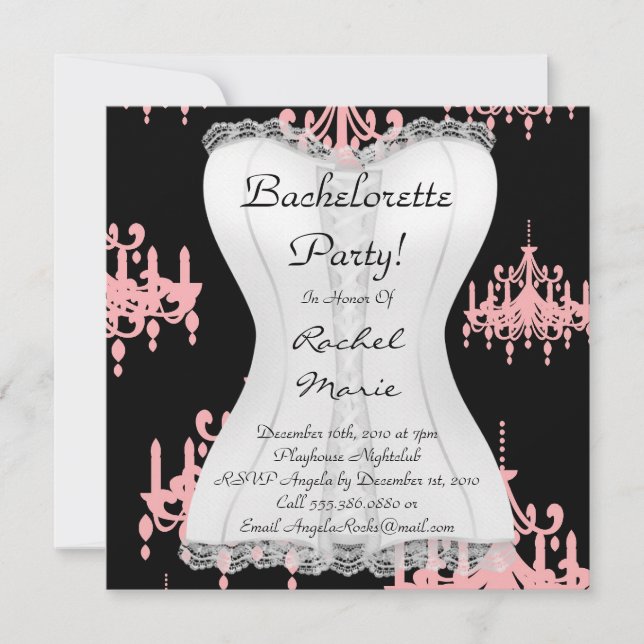 CUTE Bachelorette Party Designer Invites (Front)