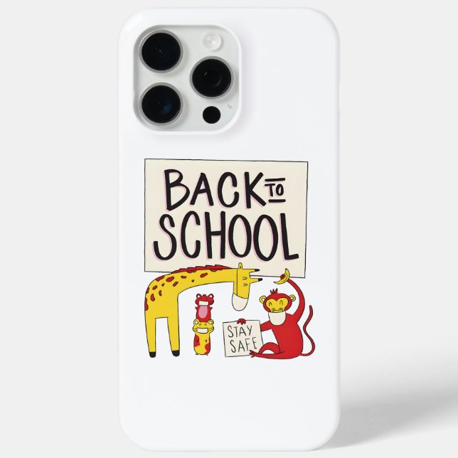 Cute Back to School Animals Safety Design Case-Mate iPhone Case (Back)