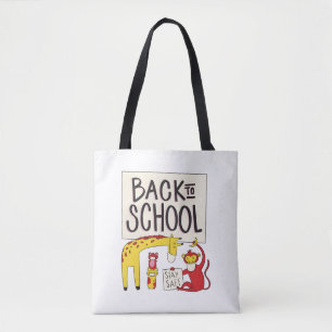Cute Back to School Animals Safety Design Tote Bag