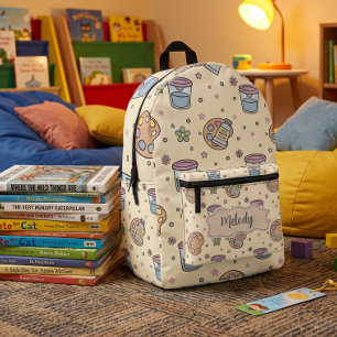 Cute Back to School Art Pattern Printed Backpack