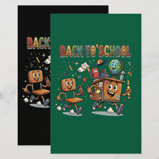 Cute Back To School Cartoon Desk and Chair Stationery