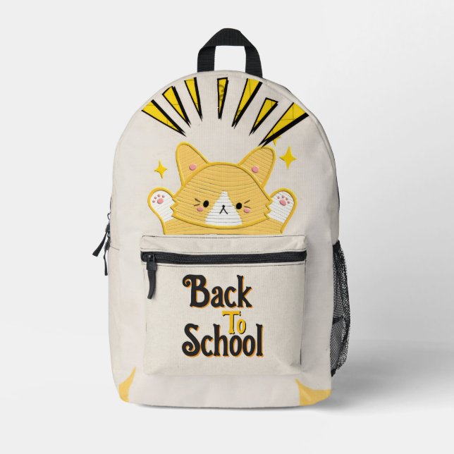 Cute Back to School Cat Backpack  (Front)