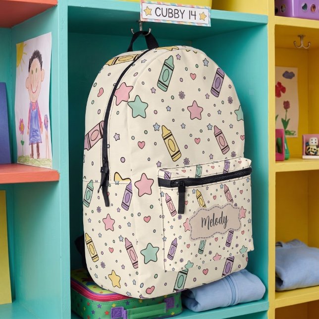 Cute  Back to School Crayon Pattern  Printed Backpack (Creator Uploaded)