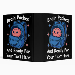 Cute Back-to-School Customizable “Brain Ready" Binder