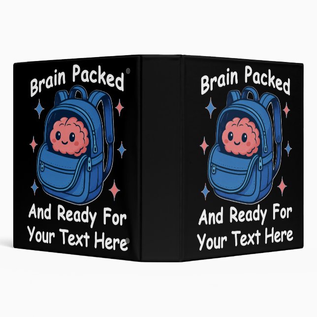 Cute Back-to-School Customizable “Brain Ready" Binder (Background)