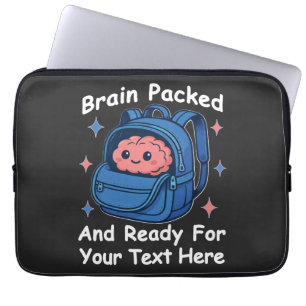 Cute Back-to-School Customizable “Brain Ready" Laptop Sleeve