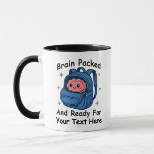 Cute Back-to-School Customizable “Brain Ready" Mug