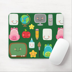 Cute Back to School Kawaii Classroom Supplies Mouse Pad