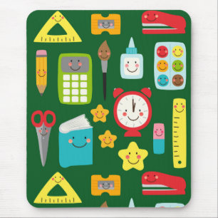Cute Back to School Kawaii Classroom Supplies Mouse Pad