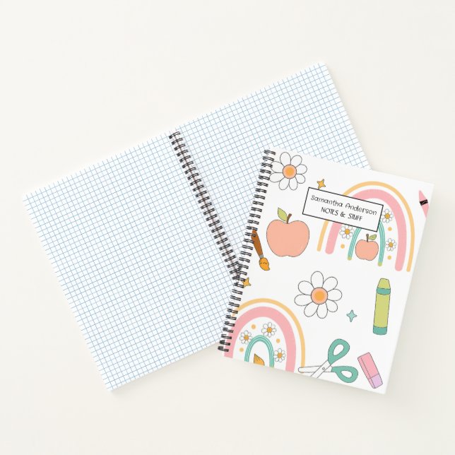 Cute Back to School Pattern |  School Supplies  Notebook (Inside)