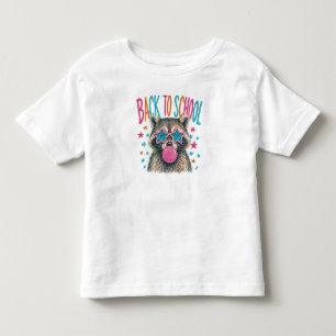 ✨ Cute "Back to School" Raccoon Embroidery Design Toddler T-shirt