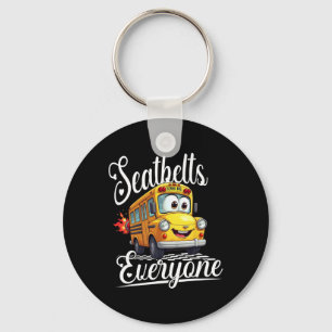 Cute Back To School Seatbelts Everyone Bus Driver Keychain