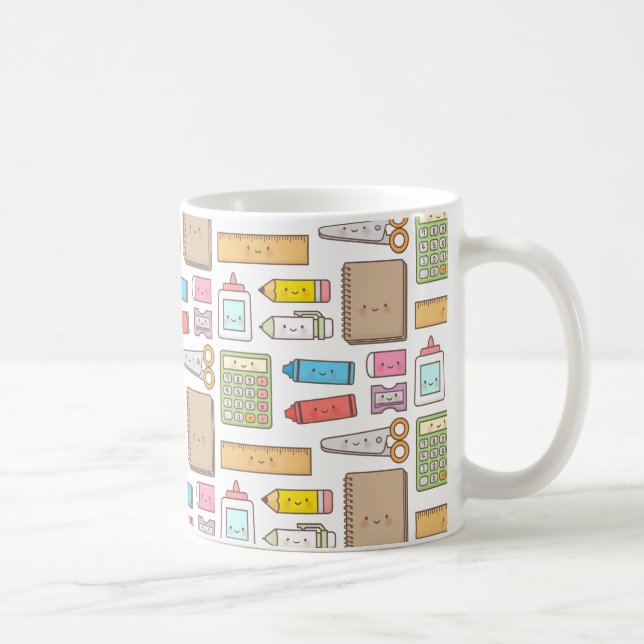 Cute Back to School Supplies Pattern Girls Mug (Right)