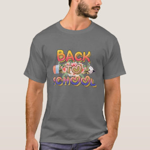 Cute Back To School Teacher Student Leopard Floral T-Shirt