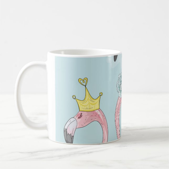 Cute background with flamingos. Summer background  Coffee Mug (Left)