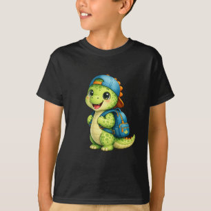 Cute Backpacking Dinosaur Kids T-Shirt
