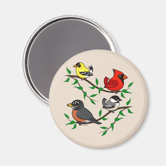 Cute Backyard Birds Magnet (Front/Back)