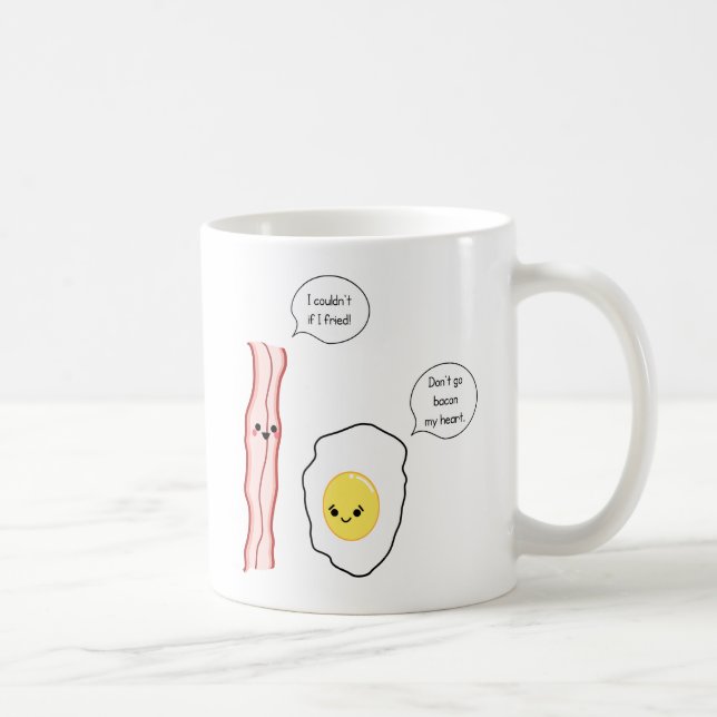 Cute Bacon and Egg Cartoon Coffee Mug (Right)