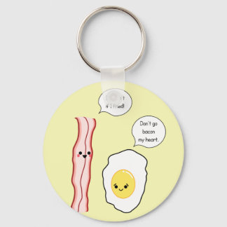 Cute Bacon and Egg Cartoon Keychain