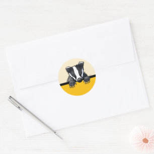 Cute Badger Classic Round Sticker