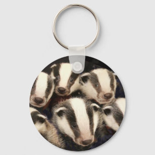 Cute Badger Cubs Keychain